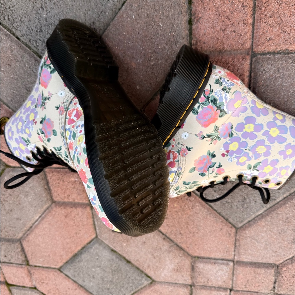 Dr. Martens Multicolor Floral Combat Boots - Picture 5 of 11